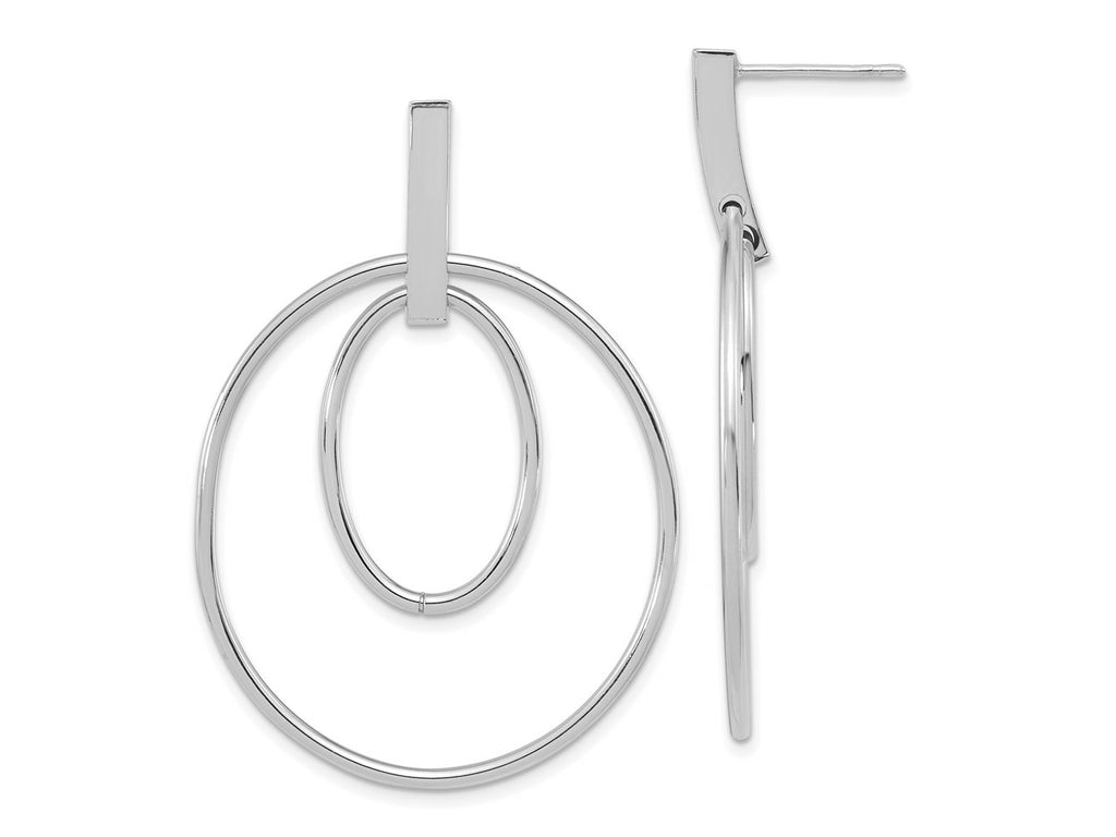 FJC Finejewelers 14 kt White Gold Drop and Dangle Polished Post Dangle Earrings 50 mm x 35 mm
