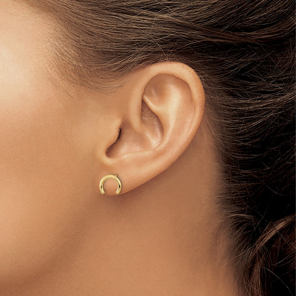 FJC Finejewelers 14 kt Yellow Gold Button Polished U Shape Tube Post Earrings 8 x 9 mm
