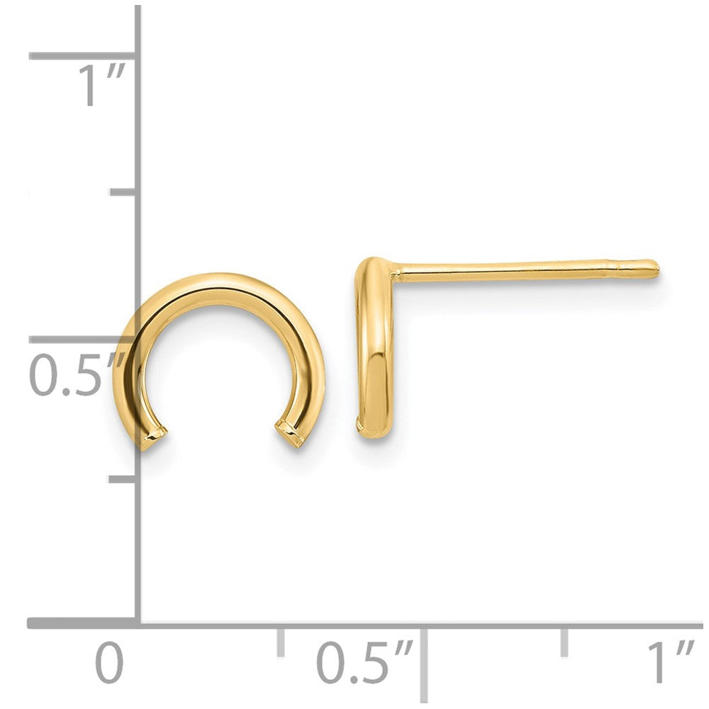 FJC Finejewelers 14 kt Yellow Gold Button Polished U Shape Tube Post Earrings 8 x 9 mm