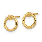 FJC Finejewelers 14 kt Yellow Gold Button Polished Bright Cut Circle Post Earrings 10 x 9 mm