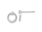FJC Finejewelers 14 kt White Gold Bright Cut Button Polished Circle Post Earrings 10.15 mm x 9.65 mm
