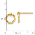 FJC Finejewelers 14 kt Yellow Gold Button Polished Bright Cut Twisted Circle Post Earrings 10 x 9 mm