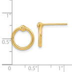 FJC Finejewelers 14 kt Yellow Gold Button Polished and Bright Cut Circle Post Earrings 12 x 11 mm