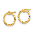 FJC Finejewelers 14 kt Yellow Gold Button Polished and Bright Cut Circle Post Earrings 12 x 11 mm