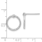 FJC Finejewelers 14 kt White Gold Button Polished Bright Cut Twisted Circle Post Earrings 14.6 mm x 13.8 mm