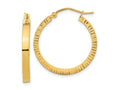 FJC Finejewelers 14 kt Yellow Gold Polished and Textured Sides Hoop Earrings 27 x 25 mm