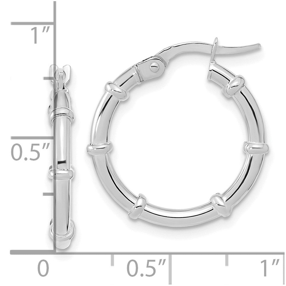 FJC Finejewelers 14 kt White Gold White Polished Fancy Hoop Earrings 20 x 19 mm
