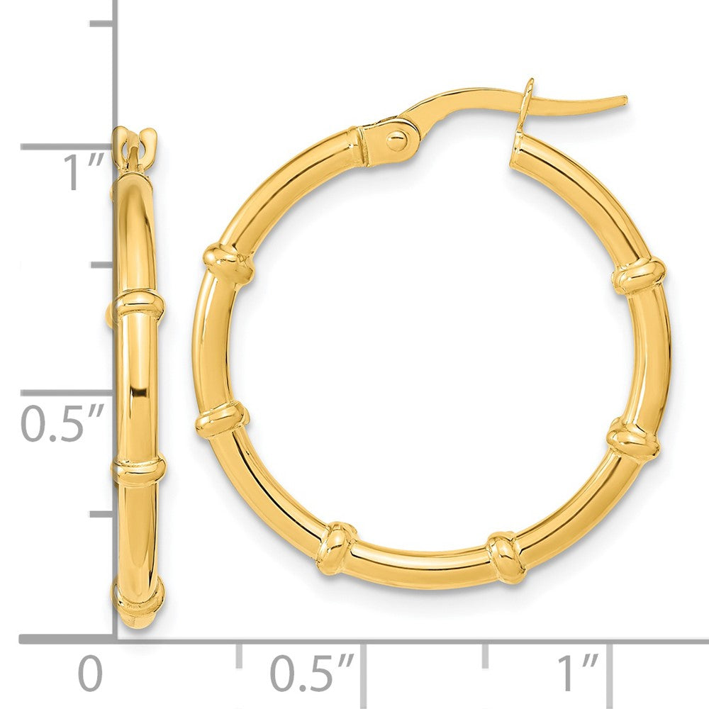 FJC Finejewelers 14 kt Yellow Gold Polished and Fancy Hoop Earrings 25 x 24 mm