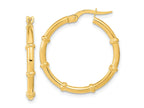 FJC Finejewelers 14 kt Yellow Gold Polished and Fancy Hoop Earrings 25 x 24 mm