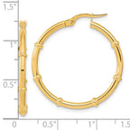 FJC Finejewelers 14 kt Yellow Gold Polished and Fancy Hoop Earrings 28 x 28 mm