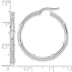 FJC Finejewelers 14 kt White Gold White Polished Fancy Hoop Earrings 28 x 28 mm