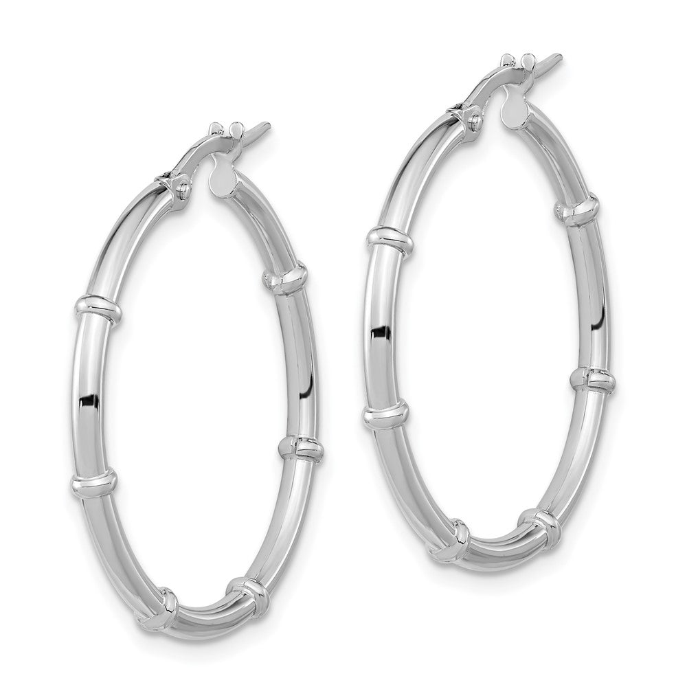 FJC Finejewelers 14 kt White Gold White Polished Fancy Hoop Earrings 28 x 28 mm