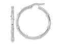 FJC Finejewelers 14 kt White Gold White Polished Fancy Hoop Earrings 28 x 28 mm