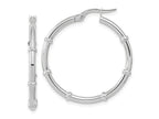 FJC Finejewelers 14 kt White Gold White Polished Fancy Hoop Earrings 28 x 28 mm