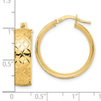 FJC Finejewelers 14 kt Yellow Gold Polished Textured Hoop Earrings 24 x 22 mm