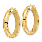 FJC Finejewelers 14 kt Yellow Gold Polished and Bright Cut Hoop Earrings 25 x 24 mm