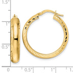 FJC Finejewelers 14 kt Yellow Gold Polished and Bright Cut Hoop Earrings 25 x 24 mm