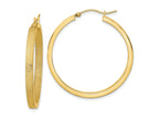 FJC Finejewelers 14 kt Yellow Gold Bright Cut Polished and Brushed Hoop Earrings 37 x 35 mm