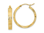 FJC Finejewelers 14 kt Yellow Gold Polished Patterned Hoop Earrings 26 x 25 mm