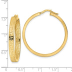 FJC Finejewelers 14 kt Yellow Gold Greek Key Hoop Earrings 36 x 35 mm