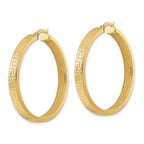 FJC Finejewelers 14 kt Yellow Gold Greek Key Hoop Earrings 36 x 35 mm