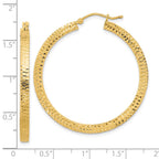 FJC Finejewelers 14 kt Yellow Gold Polished and Hammered Hoop Earrings 40 x 39 mm
