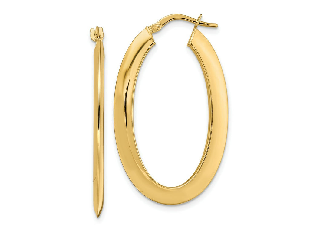 FJC Finejewelers 14 kt Yellow Gold Polished Oval Hoop Earrings 38 x 23 mm
