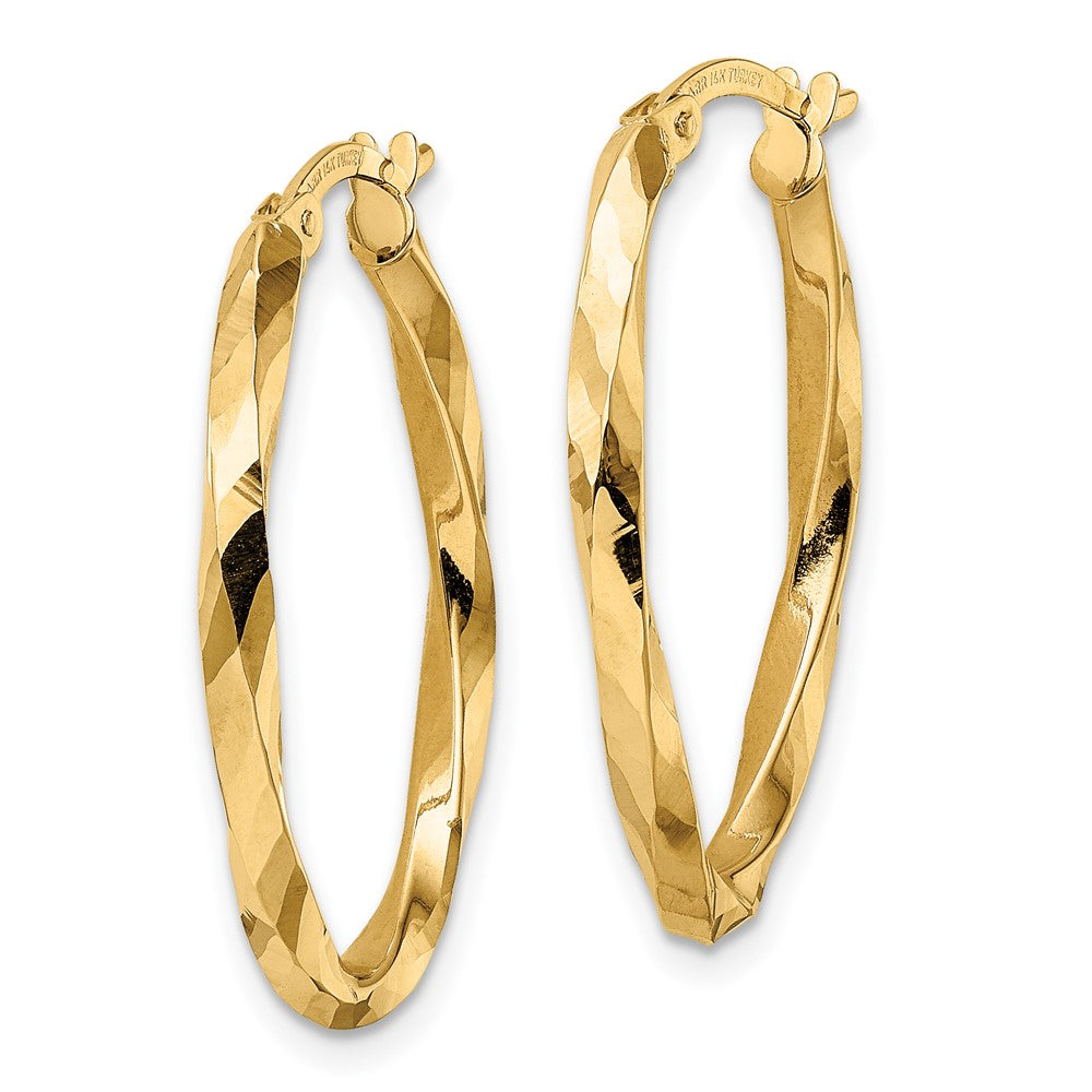 FJC Finejewelers 14 kt Yellow Gold Twisted 2.5x20x29mm Oval Hoop Earrings 28 mm x 20 mm
