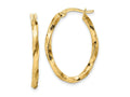 FJC Finejewelers 14 kt Yellow Gold Twisted 2.5x20x29mm Oval Hoop Earrings 28 mm x 20 mm