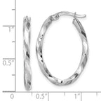 FJC Finejewelers 14 kt White Gold Hoops Polished Oval Hoop Earrings 2.5 x 28 x 20 mm