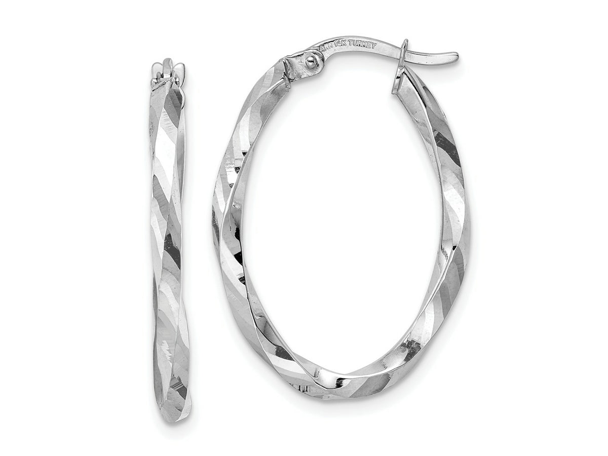 FJC Finejewelers 14 kt White Gold Hoops Polished Oval Hoop Earrings 2.5 x 28 x 20 mm