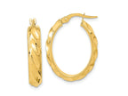 FJC Finejewelers 14 kt Yellow Gold Polished and Twisted Oval Hoop Earrings 25 x 19 mm