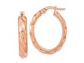 FJC Finejewelers 14 kt Rose Gold Rose Polished and Twisted Oval Hoop Earrings 25 x 19 mm