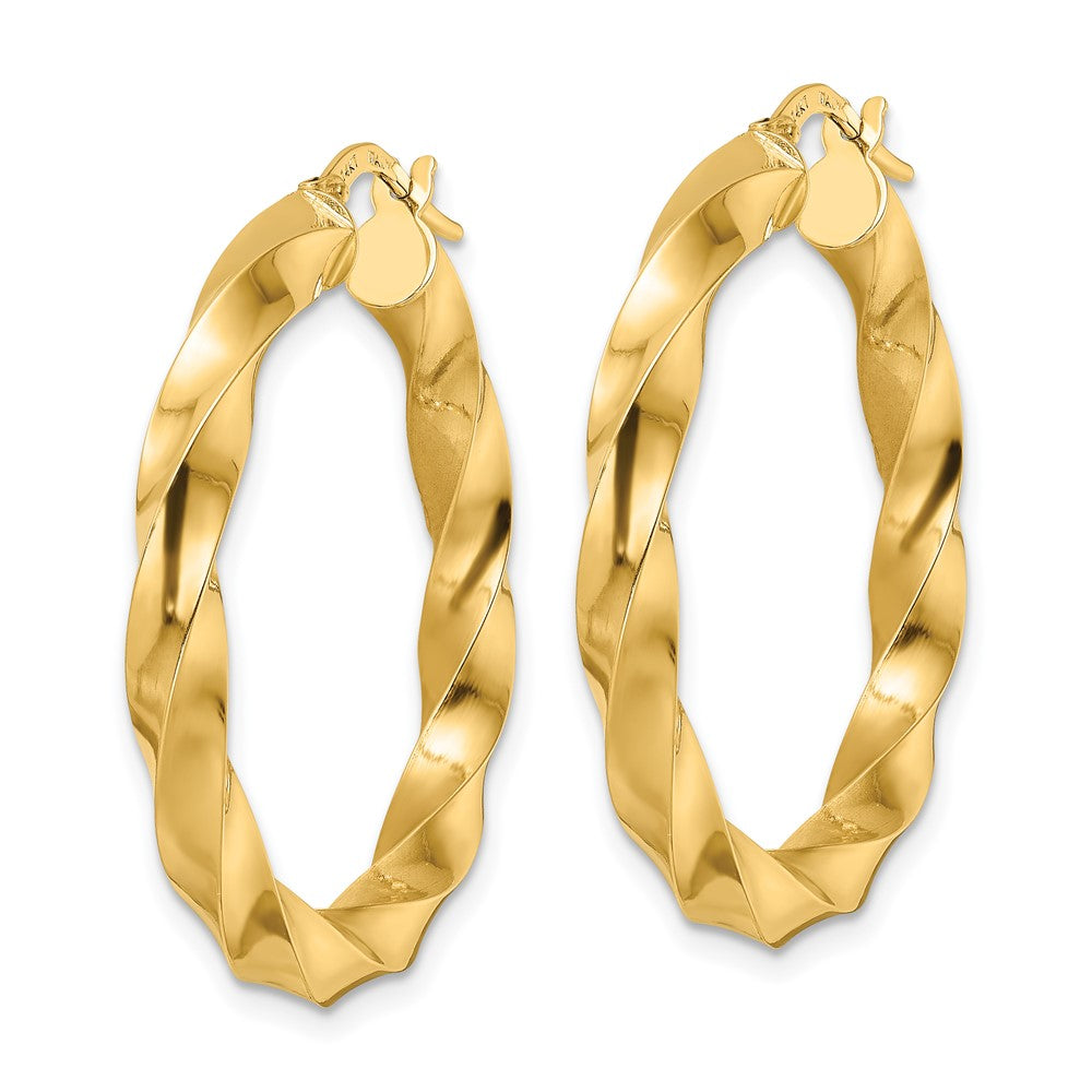 FJC Finejewelers 14 kt Yellow Gold Polished Twisted Hoop Earrings 34 x 32 mm