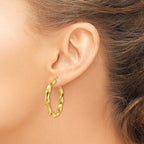 FJC Finejewelers 14 kt Yellow Gold Polished Twisted Hoop Earrings 34 x 32 mm