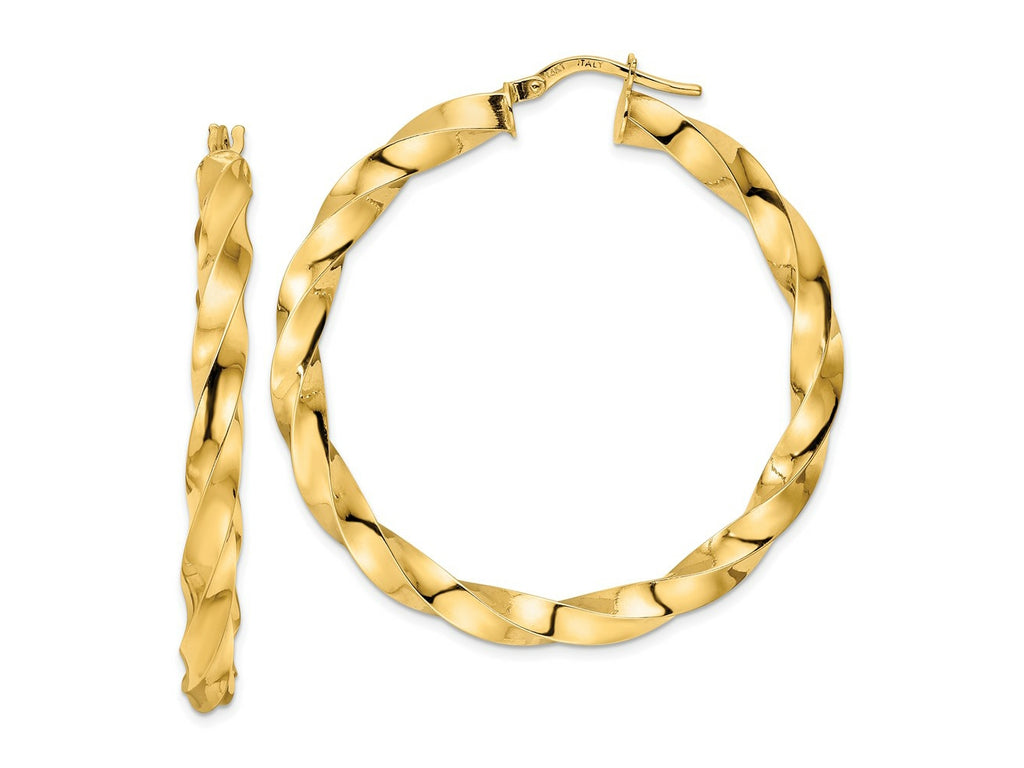 FJC Finejewelers 14 kt Yellow Gold Polished Twisted Hoop Earrings 44 x 42 mm