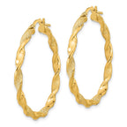 FJC Finejewelers 14 kt Yellow Gold Polished and Textured Twisted Hoop Earrings 37 x 36 mm