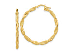FJC Finejewelers 14 kt Yellow Gold Polished and Textured Twisted Hoop Earrings 37 x 36 mm