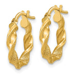 FJC Finejewelers 14 kt Yellow Gold Polished and Textured Twisted Hoop Earrings 17 x 16 mm