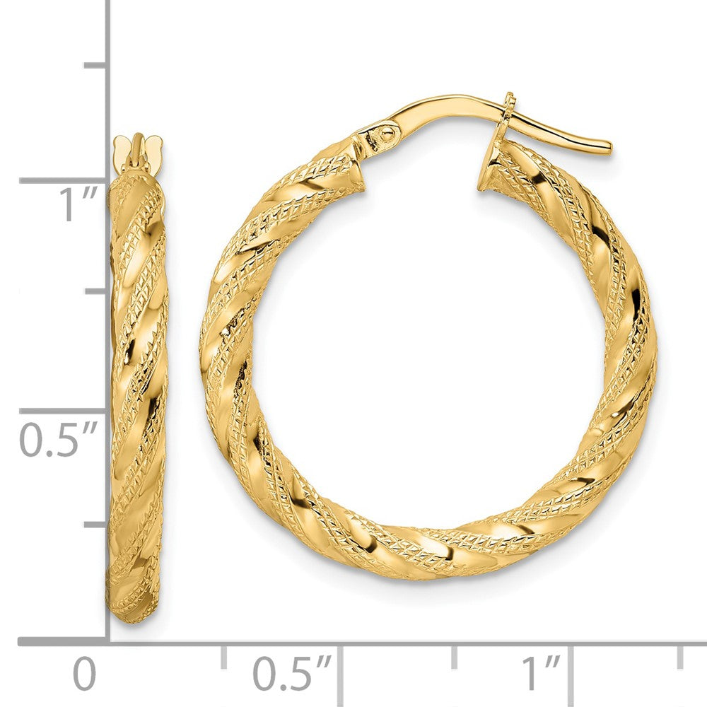 FJC Finejewelers 14 kt Yellow Gold Polished Twisted Hoop Earrings 26 x 25 mm
