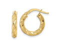 FJC Finejewelers 14 kt Yellow Gold Polished Twisted Hoop Earrings 17 x 15 mm