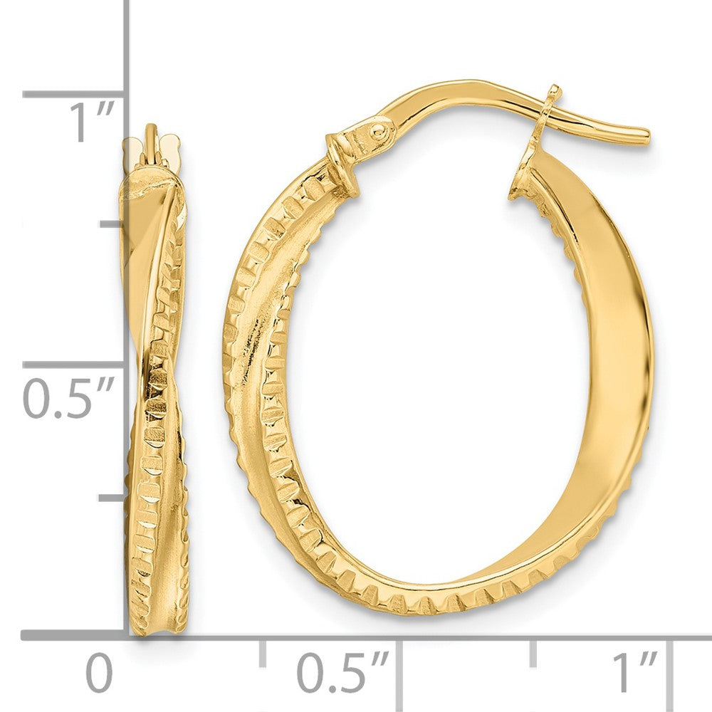 FJC Finejewelers 14 kt Yellow Gold Polished Twisted Oval Hoop Earrings 24 x 19 mm