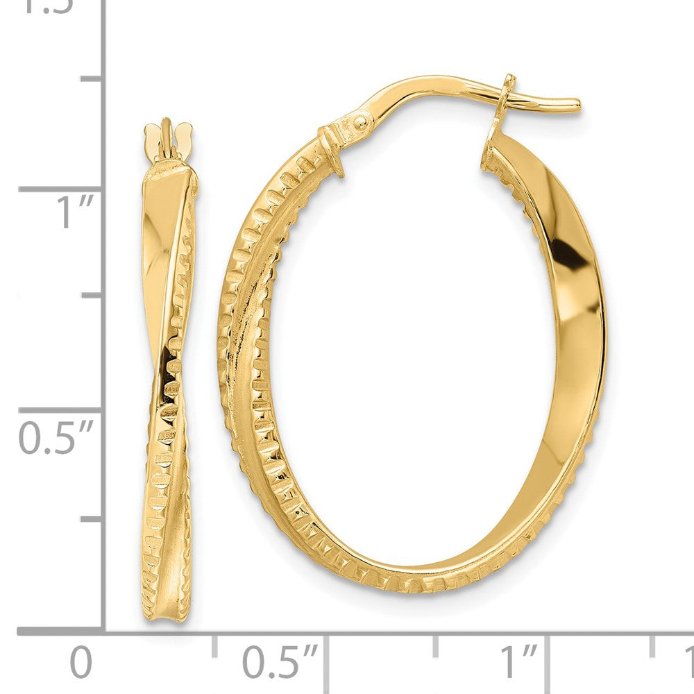 FJC Finejewelers 14 kt Yellow Gold Polished Twisted Oval Hoop Earrings 29 x 22 mm