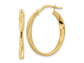 FJC Finejewelers 14 kt Yellow Gold Polished Twisted Oval Hoop Earrings 29 x 22 mm