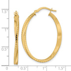 FJC Finejewelers 14 kt Yellow Gold Polished Twisted Oval Hoop Earrings 36 x 25 mm