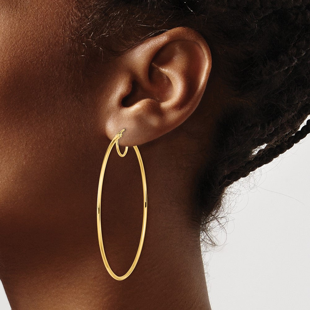 FJC Finejewelers 14 kt Yellow Gold Polished Fancy Hoop Earrings 57 x 54 mm