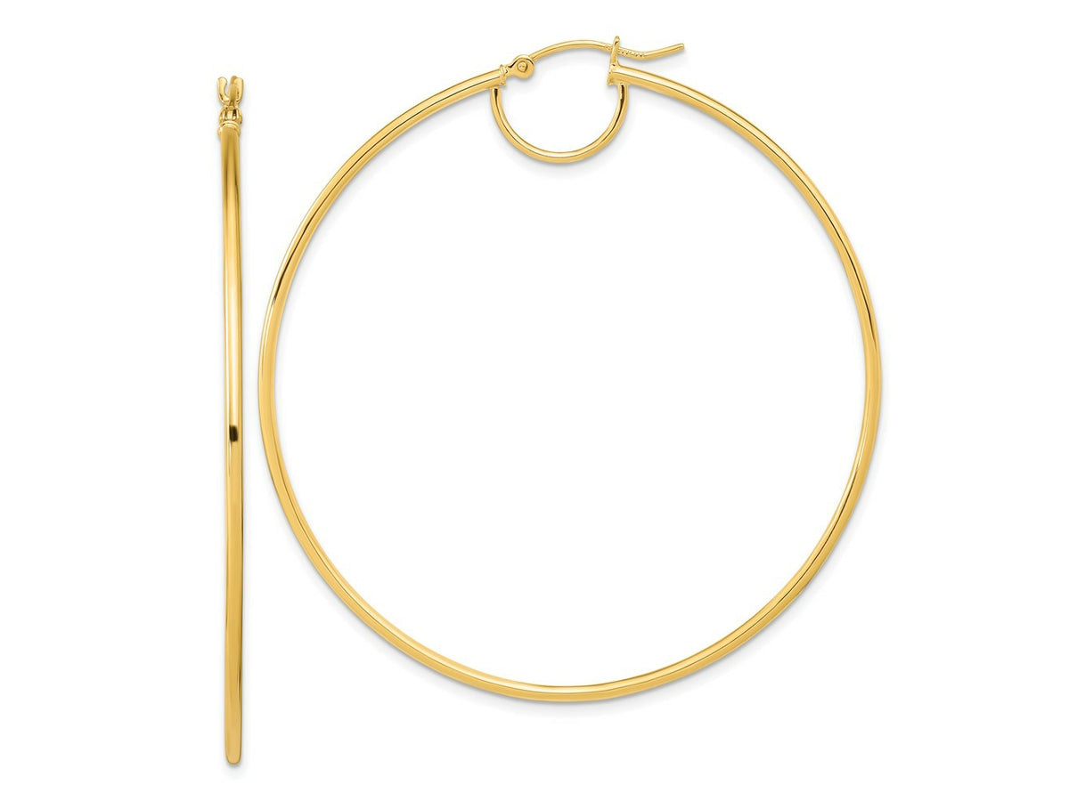 FJC Finejewelers 14 kt Yellow Gold Polished Fancy Hoop Earrings 57 x 54 mm