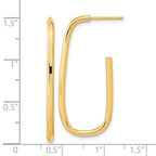 FJC Finejewelers 14 kt Yellow Gold Polished J-Hoop Earrings 36 x 16 mm