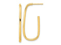FJC Finejewelers 14 kt Yellow Gold Polished J-Hoop Earrings 36 x 16 mm