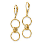 FJC Finejewelers 14 kt Yellow Gold Circle Dangle Leverback Earrings 43 x 11 mm